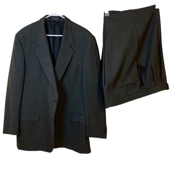 Kasper Suit Jacket & pants size 42L Dark gray 2 button closure - Picture 1 of 12